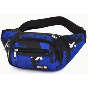 Blue Running Waist Bag Large Capacity Crossbody Bag Fanny Pack Unisex